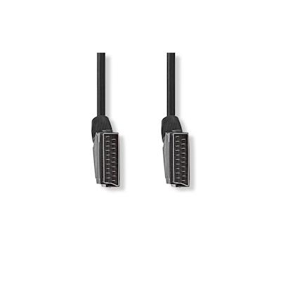 Nedis SCART-Kabel - SCART Stecker - SCART Stecker - Vernickelt - 480p - 2.00 m - Rund - PVC - Schwarz - Box Image