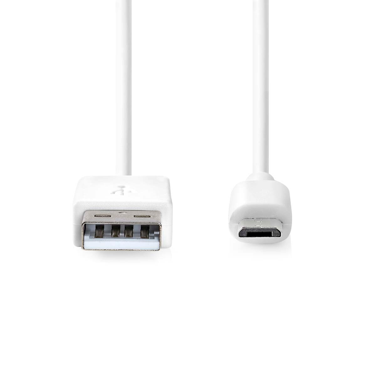 Nedis USB-Kabel - USB 2.0 - USB-A Stecker - USB Micro-B Stecker - 480 Mbps - Vernickelt - 2.00 m - Rund - PVC - Weiss - Box Image