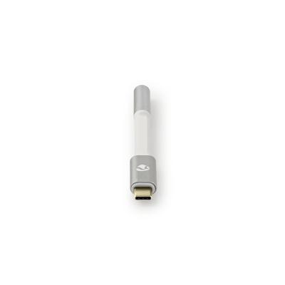 Nedis USB-C Adapter - USB 2.0 - USB-C Male - 3.5 mm Female - 0.08 m - Round - Gold Plated - Braided / Nylon - Silver / W