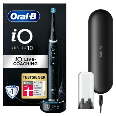 Elektrische Zahnbürste ORAL-B "iO 10" Elektrozahnbürsten schwarz (cosmic schwarz) Magnet-Technologie, iOsense, 7 Putzmodi, Farbdisplay & Lade-Reiseetui