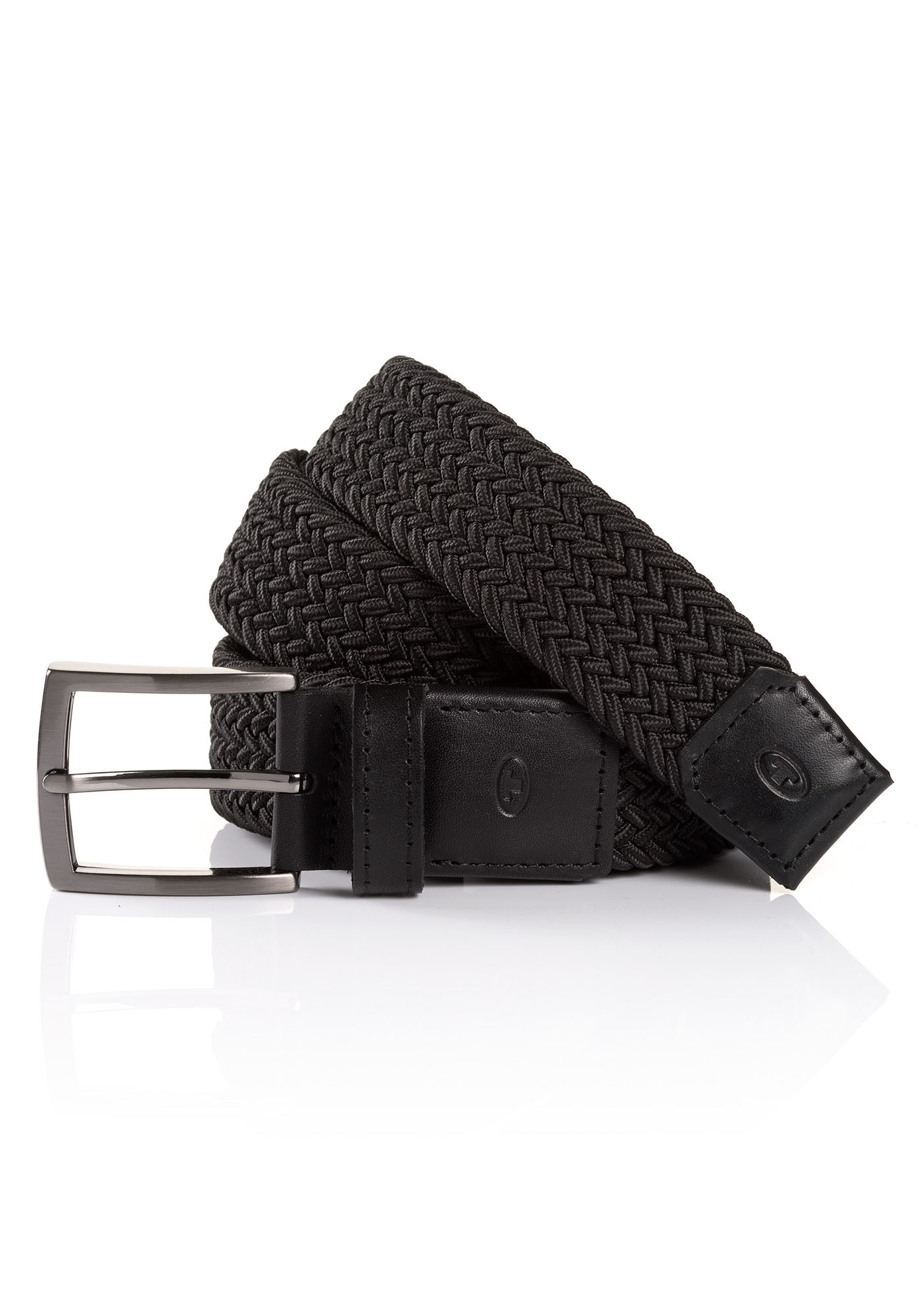 Flechtgürtel TOM TAILOR "TTJAMIE", Damen, Gr. 105, schwarz, Materialmix, unifarben, Casual,Klassisch,Sportlich, Gürtel, 3,5 cm breiter Flechtgürtel, Casual Look, bis Gr. 120 Image