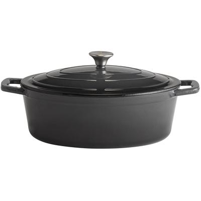 Bräter APS "Stars", grau (anthrazit), B:25cm H:11cm L:33cm, Töpfe, 5 Liter, oval, 33x25 cm, Induktion