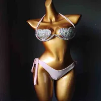 2020 venus urlaub sexy frauen bikini set diamant bademode bling steine badeanzug strass bademode