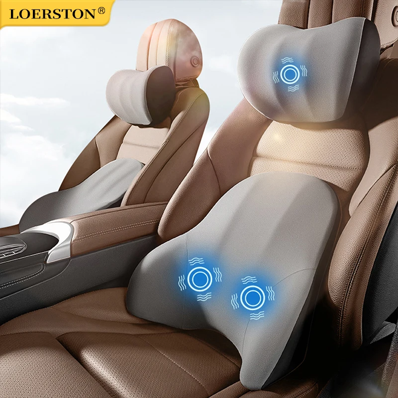 Auto Elektrische Einzelne Lenden Einzigen Kopfstütze Vibration Massage Lenden Unterstützung Neck Kissen lenden Kissen Auto Sitz Auto innen Image