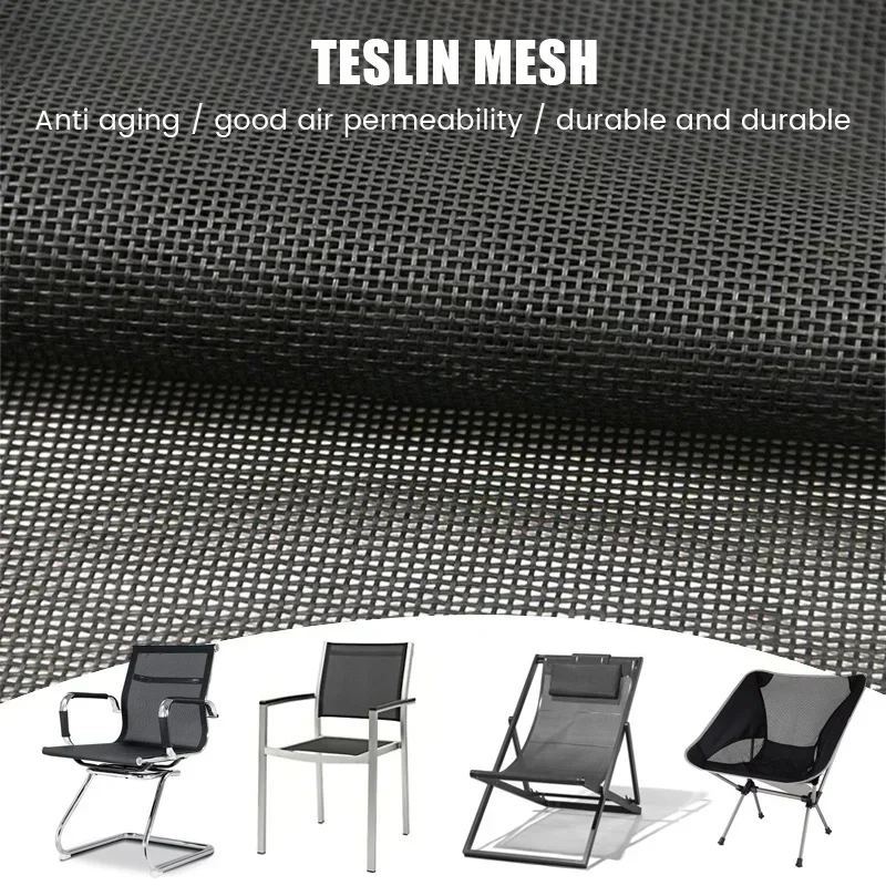 1 Stück Teslin Netzstoff für DIY Büro Strand Lounge Stuhl Tischset Dickes wasserdichtes Netz PVC Outdoor Stoff Multi Size Grau