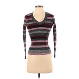 INC International Concepts Pullover Sweater: Burgundy Stripes Tops - Women's Size P Petite