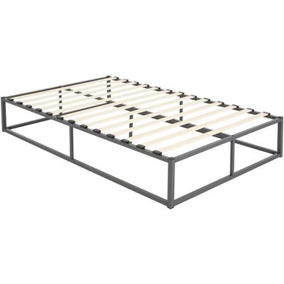 Metallbett 120x200 cm auf Stahlrahmen mit Lattenrost, Anthrazit, Metall Bettgestell, robust, Image