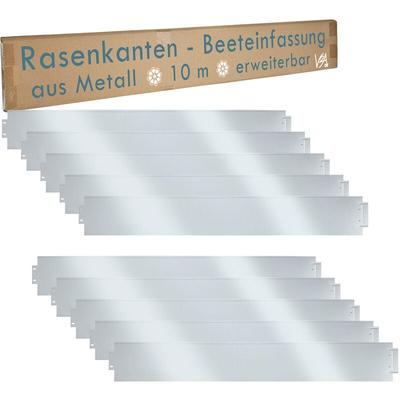 V2aox - Rasenkante Metall 5m 10m 15m 20m 25m 30m erweiterbar 100x14cm verzinkt Beeteinfassung Image