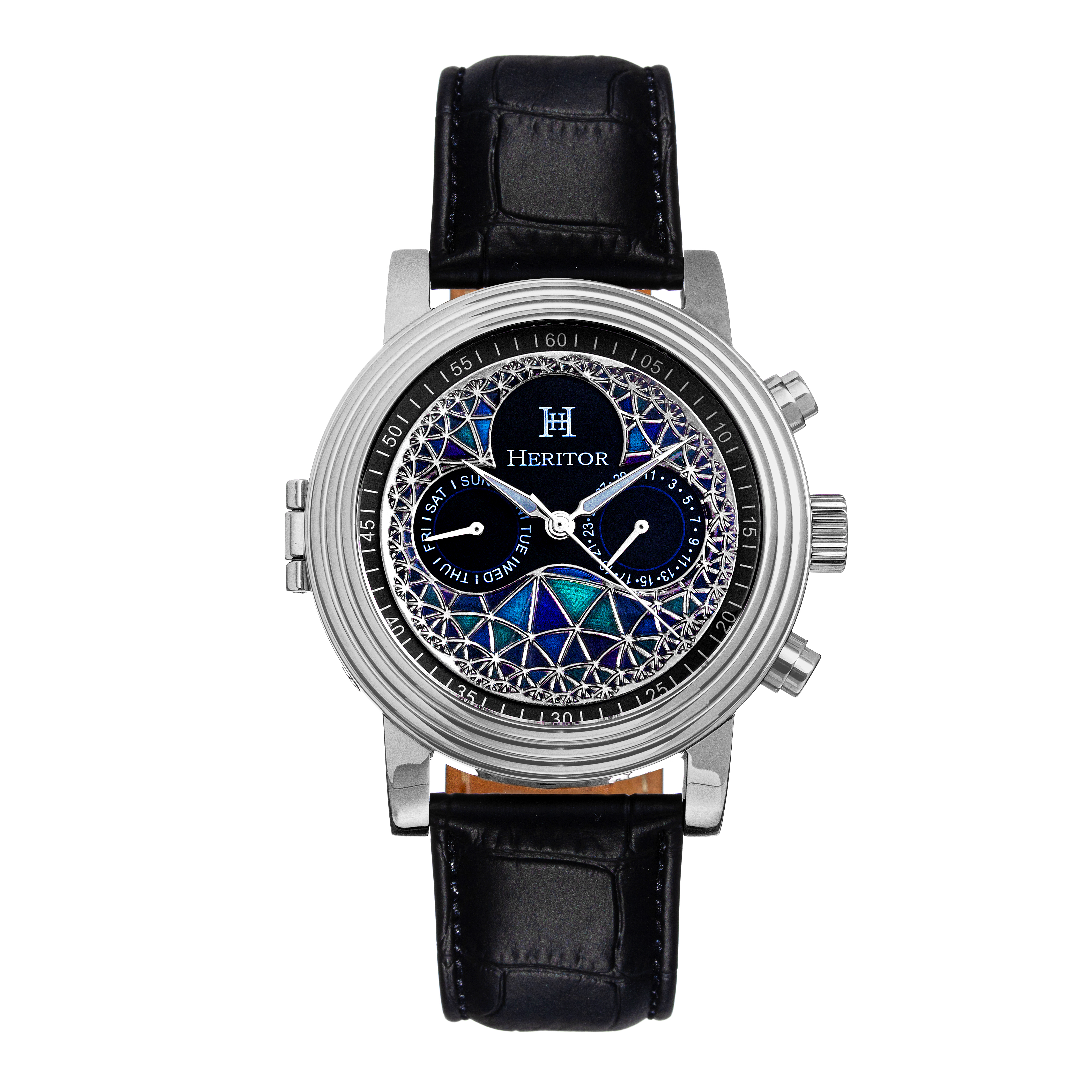 Heritor Automatic Legacy Lederbanduhr mit Tag/Datum Image