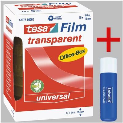 tesa Klebeband »Office Box« transparent, 15 mm/66 m (B/L) inkl. Lippenpflegestift »La transparent, 1.5 cm Image
