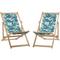 Set 2 Sdraio da Giardino Pieghevoli in Legno, Reclinabile - Outsunny