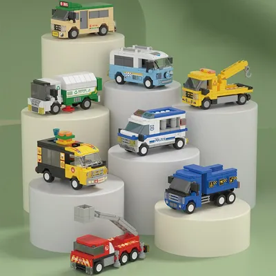 8 puzzle toys, building blocks, sliding cars, city themed simulation vehicles, exquisite interior decorations, holiday gifts