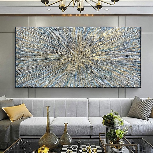 handgemachtes Ölgemälde Leinwand Wandkunst Dekoration Gold Licht abstrakte Textur Wohnzimmer für Wohnkultur gerollt rahmenloses ungedehntes Gemälde Image