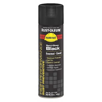 RUST-OLEUM V2177838 Rust Preventative Spray Paint, Black, Semi-Gloss, Solvent,