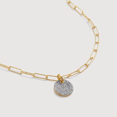 Ava Disc Textured Chain Necklace