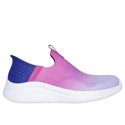 Skechers Girl's Slip-ins: Ultra Flex 3.0 - Color Boost Sneaker | Size 6.0 | Navy/Purple | Textile | Machine Washable
