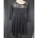 Free People Dresses | Free People Long Sleeve Black Lace Dress- 2 | Color: Black | Size: 2