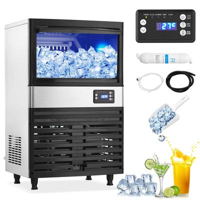 Nugget Ice Maker Machine, 150LBS/Day Crushed Ice Maker with Chewable Ice Cubes, Under Counter Ice Maker with 27LBS Storage