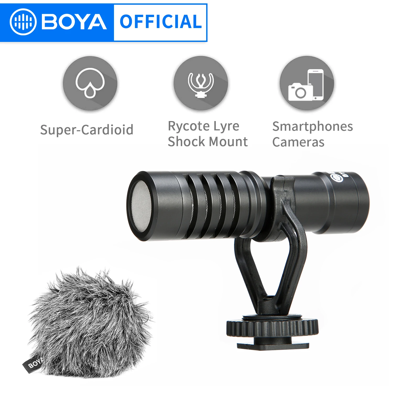 Microfono portatile BOYA BY-MM1-B microfono cardioide universale per smartphone fotocamere DSLR videocamere di consumo videocamere Auido PC