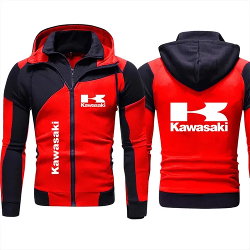 Herren Kawasaki Logo Hoodie Herbst Winter Hoodie Sweatshirt trend ige verdicken Pullover Renn jacke