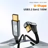 Cavo da tipo C a tipo C 100W PD a forma di U USB3.1 10Gbps TunderBolt 3 cavo USB C per iPhone 15 Pro