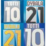 Set di nomi Totti Home away e versione speciale LUKAKU MANNICI iron on nome e numero Dybala name