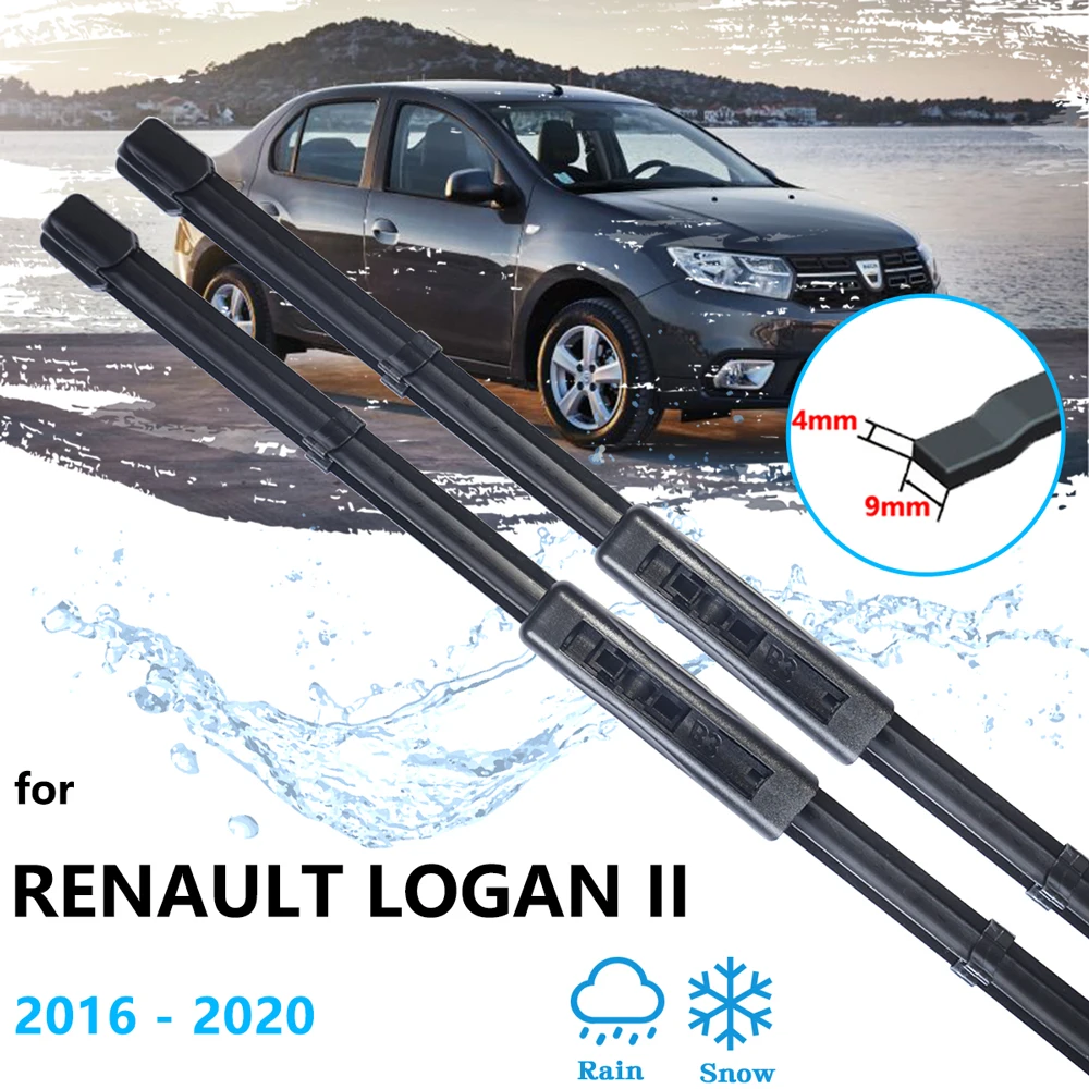2x Per Renault Logan II MK2 2016 2017 2018 2019 2020 Anteriore Posteriore Spazzole Tergicristallo Set Parabrezza Parabrezza Finestra di Pulizia 22 "19"