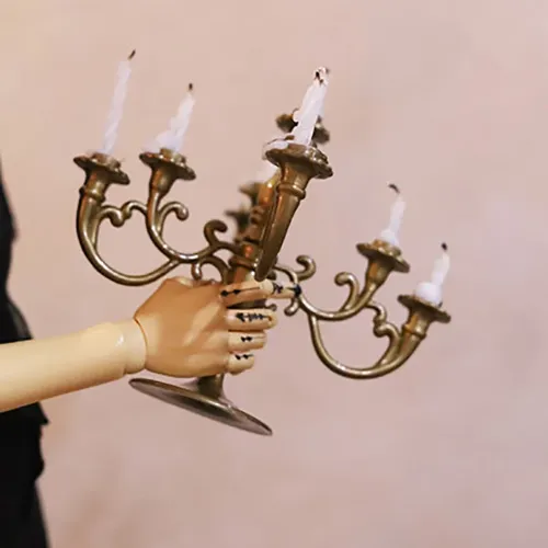 1 Satz Puppenhaus Miniatur kerzen und Kerzenhalter Geburtstags feier Kuchen Kerzenhalter Topper für