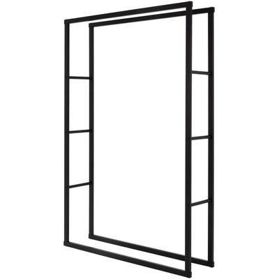 Ml-design - Kaminholzregal 100x150x25cm rechteckig, Schwarz, Metall, Innen/Außen, Brennholzregal Image