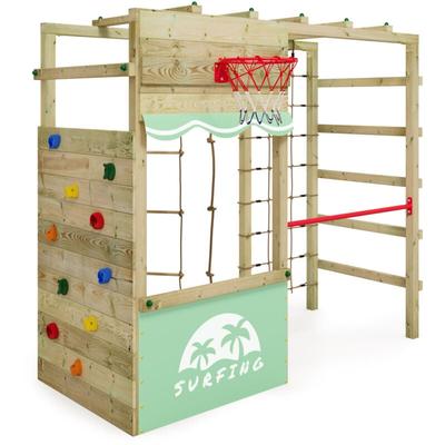Klettergerüst Spielturm Smart Action Gartenspielgerät mit Kletterwand & Spiel-Zubehör - pastellgrün