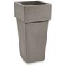 Cache pot quadrato in resina 'Gemini' h. 85 cm. Taupe