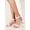 Where's That From Womens Emani Strappy Mid High Block Heels Peep Toe - White - Size UK 8 | Where's That From Sale | Discount Designer Brands