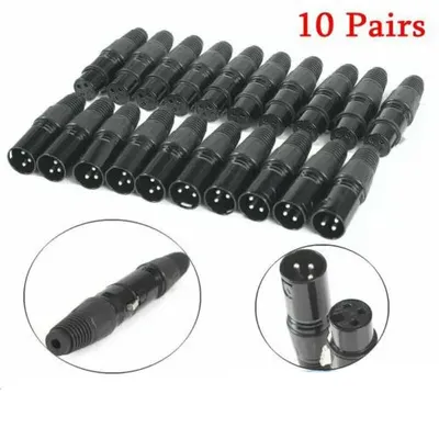 10Pair XLR DMX 3 Pin Male&Female MIC Snake Plug Audio Microphone Cable Connector Snake Plug Cable