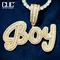 CUC Custom Cursive Letter Name Pendant For Men Women Solid Back Iced Out Zirconia Hip Hop Necklace