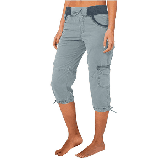 YDKZYMD Womens Capri Cargo Pants Casual High Waisted Athletic Baggy Pants Hiking Summer Lightweight Golf Joggers Pants Outdoor Drawstring Cropped Pants with Pockets Light Blue XL