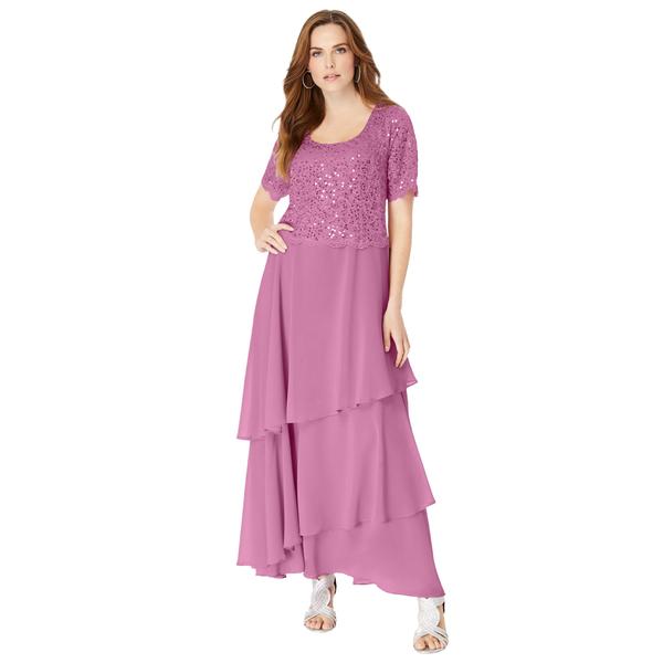 plus-size-womens-chiffon-tiered-maxi-dress-by-roamans-in-mauve-orchid--size-22-w-/