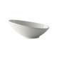Plate and Bowl Sets White Ceramic Oblique Bowl Creative Fruit Salad Bowl Noodle Bowl Lightweight and Durable Cereal Bowl Suitable for Dishwasher and Microwave Restaurant Utensils (Size : Large