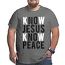 T-Shirt da uomo Know Jesus Know Peace Christian Casual Cotton Big Tall Tees maglietta a maniche
