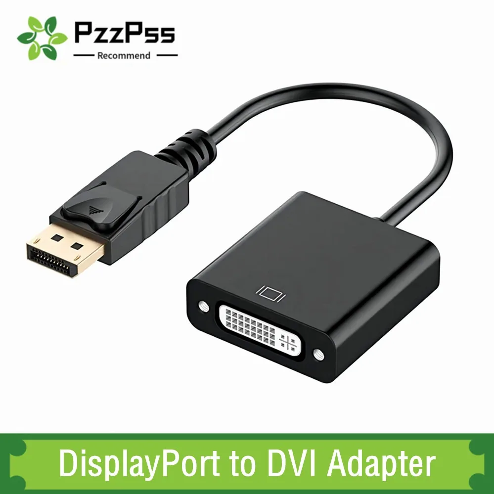 DisplayPort zu DVI Kabel Adapter Display Port DP zu DVI Konverter HD 1080p Stecker auf Buchse Für PC Laptop HDTV Monitor Projektor Image