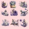 Lavendel Katzen dtf überträgt bereit Patches für Kleidung zu drücken Wärme übertragung Patches