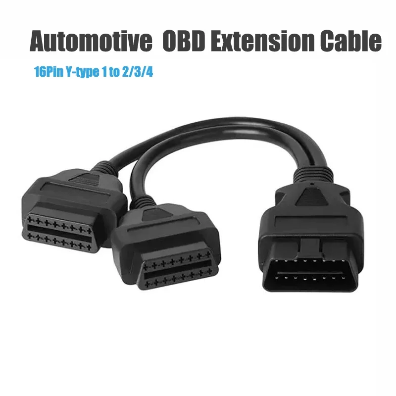 OBD2 16-poliges 1- bis 2-Transfer-Verlängerungskabel, Kfz-Computerinspektion, OBD-Erweiterungspfad, 16-adriges 1 bis 3/4-Kabel aus reinem Kupfer Image