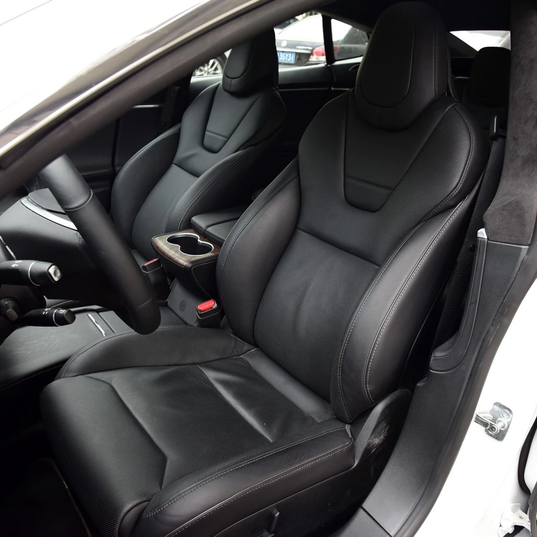 Für Tesla Model S 2015 2016 2017 2018 2019 2020 2021 2022 2023 Custom Kunstleder Auto Sitzbezüge Set Schutz Zubehör Image