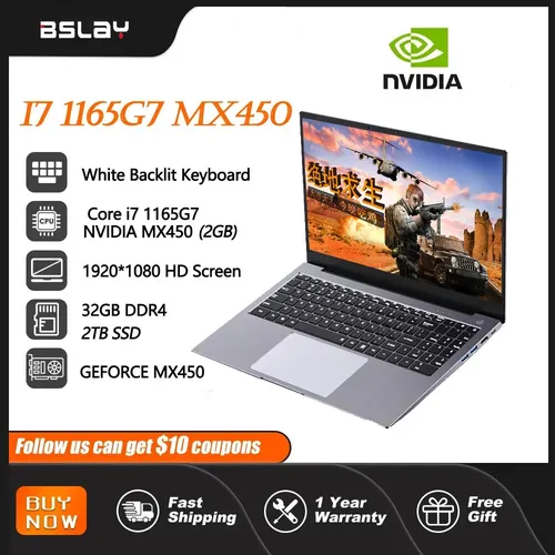Laptop i7 15 6 g7 nvidia mx450 32g ddr4 2tb ssd 1920 Zoll 11. Generation Gaming Laptop Core Win11
