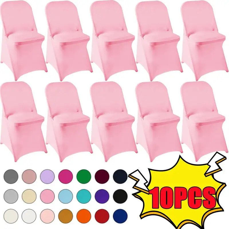 Neue 10-1PC Hochzeit Stuhlhussen Spandex Stretch Schonbezug Restaurant Bankett Hotel Dining Party Geburtstag Universal Stuhl Abdeckung Image