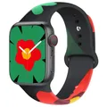 Bracelet de sport noir Unity pour Apple Watch bracelets de montre en silicone souple fleur d'unité