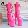 20 cm Dünne High Heels Stiefeletten Plattform Unisex Botas Stripper Gothic Gürtel Schnalle Pole