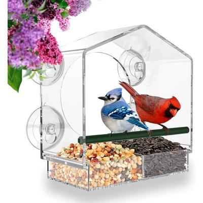 Nistkasten und Futterhaus- Fenster-Vogelfutterhaus für draußen, mit starken Saugnäpfen, Image