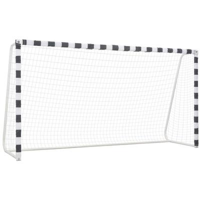 Fußballtor 300 x 160 x 90 cm Metall Schwarz und Weiß Vidaxl 454530