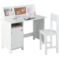 Kinderschreibtisch und Stuhl Set, Schreibtischset für Kinder mit Regal & Offener Ablage &