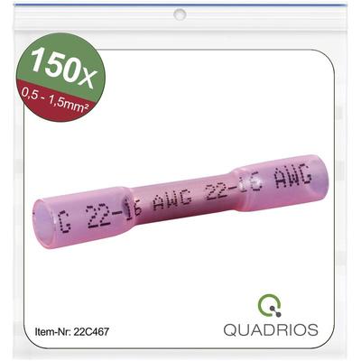 22C467 Stoßverbinder mit Schrumpfschlauch 0.5 mm² 1.5 mm² Vollisoliert Rot 1 Set - Quadrios